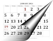 2026 Large Print Calendar with Monday Start